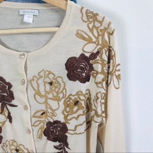 Garnet Hill Medium Button Up Sweater NWOT 100% Merino Wool Y2K Grannycore